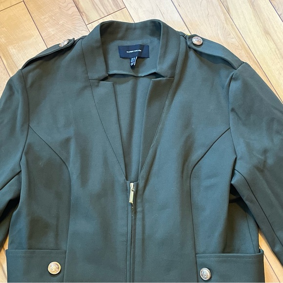 Karen Millen Military Green Zip Front Ponte Jersey Blazer size twelve (12) - Picture 4 of 11